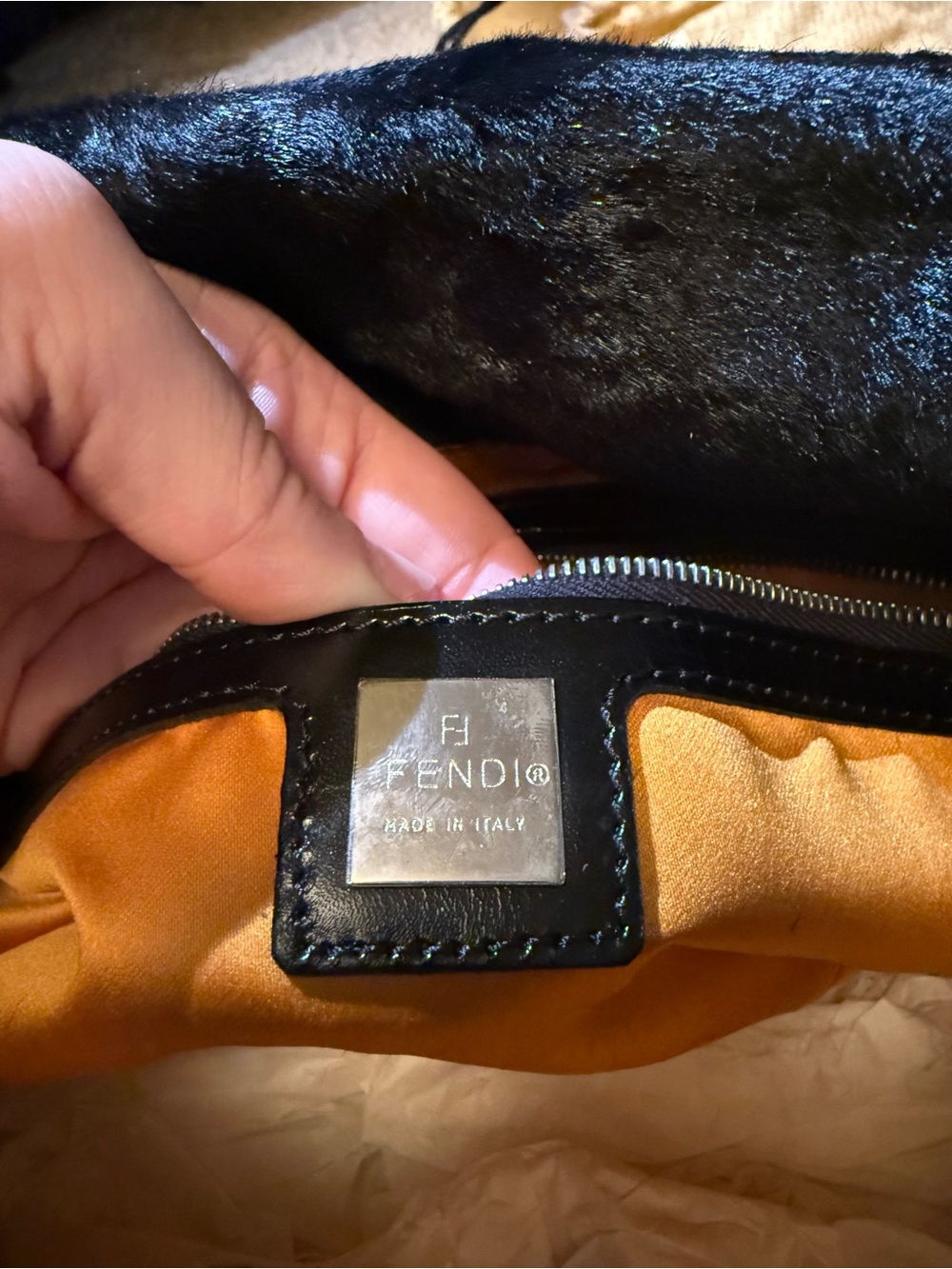 Fendi Mamma Baguette 26325 Black Pony Hair Bag Vintage Circa 2000 Y2K NWT - Picture 6 of 11